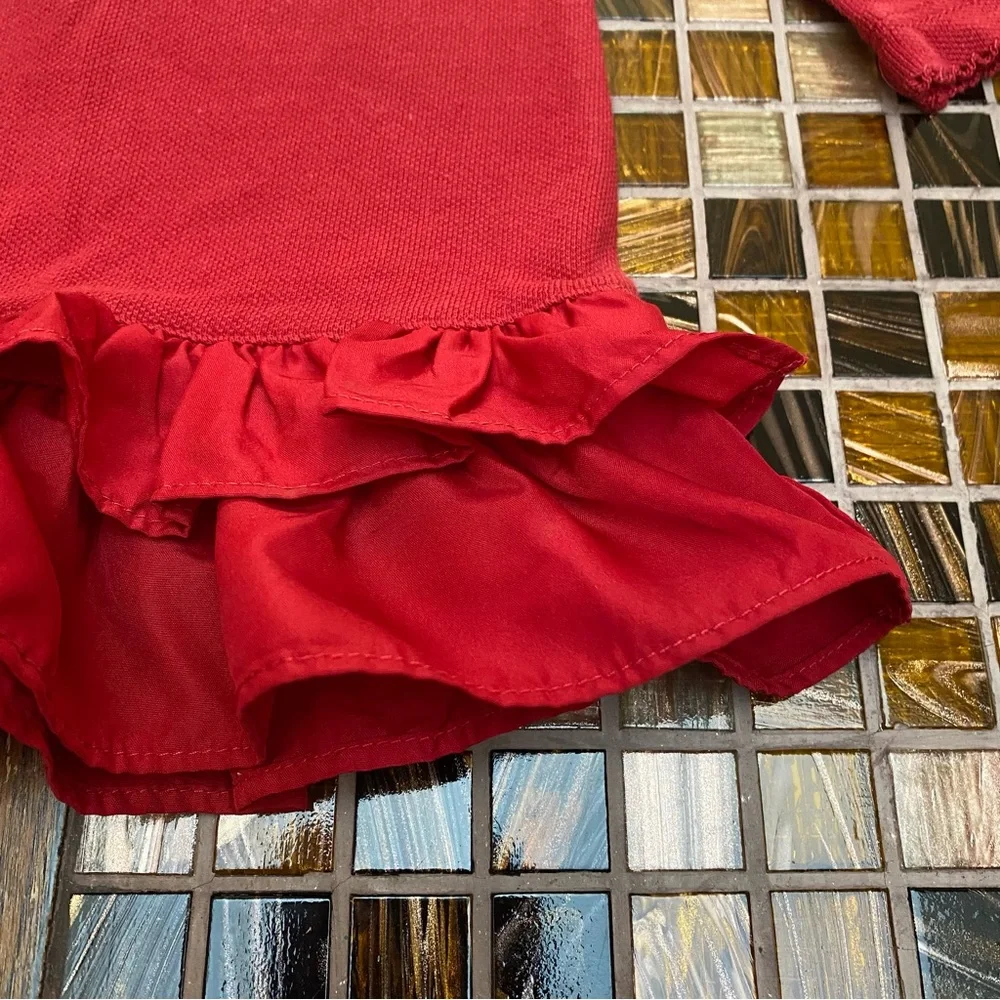 Ralph Lauren Red Ruffle Baby Girl Dress
